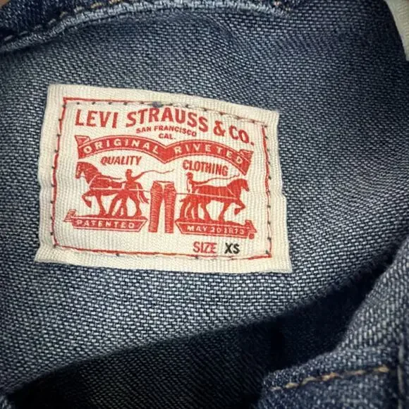 Vintage Levi's Blue Drawstring Waist Denim Jumpsuit #1295 Size XS - Picture 6 of 6